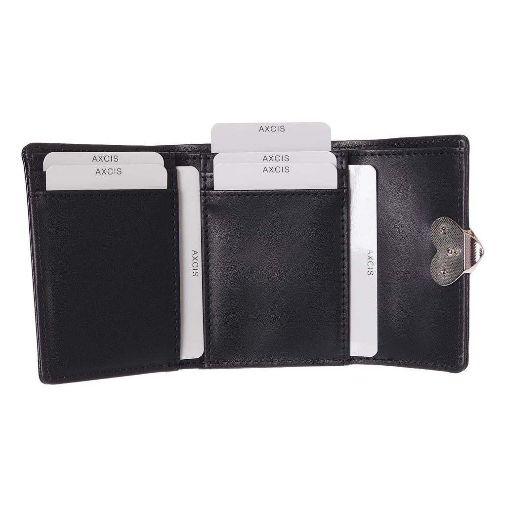 Coboca+ WC25152 MERRILY Мини-кошелек, Шарм-подвеска Жемчужное Сердце, (ЧерныйШоколад), 8 слотов для карт, 9 x 10 x 3 см, 155 г (черный)