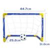 Indoor Mini Folding Football Soccer Ball Goal Post Net Set Pump Kids Sport Outdoor Home Game Toy Child Birthday Gift Plastic