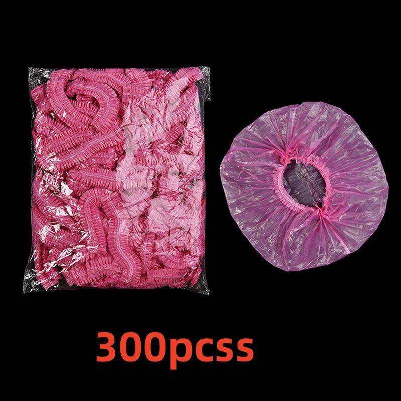 300/100/Piece Heavy-Duty Elastic High-Quality Disposable Shower Caps - Transparent Plastic