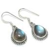 Natural Labradorite Gemstone 925 Solid Sterling Silver Gift Earring 1.25" Z3b69