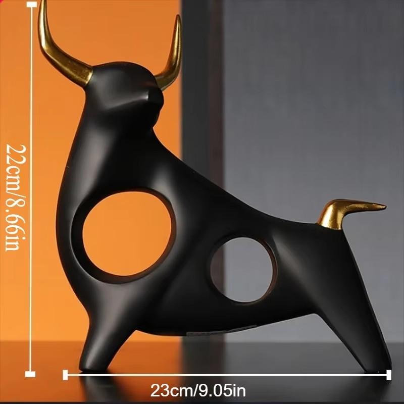 Home Decor Cattle Statue Ox Home Decor Living Room Bull Sculpture Wine TV Cabinet Ornament Crafts Abstract Animal Figurine