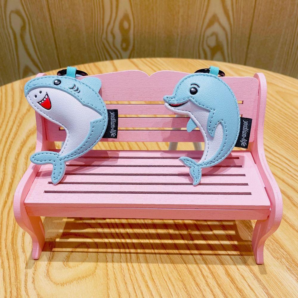 PU Leather Dolphin Pendant Ocean Animal Car Keyring Fashion Dolphin Keychain Students