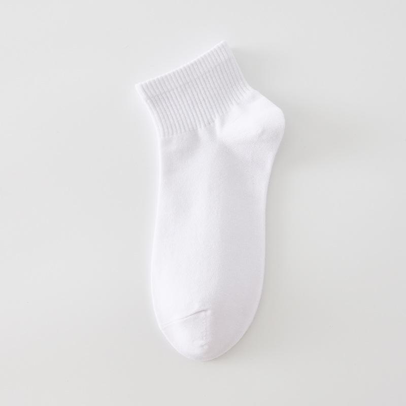 Белые женские тонкие летние носки из дышащего хлопка с низким вырезом