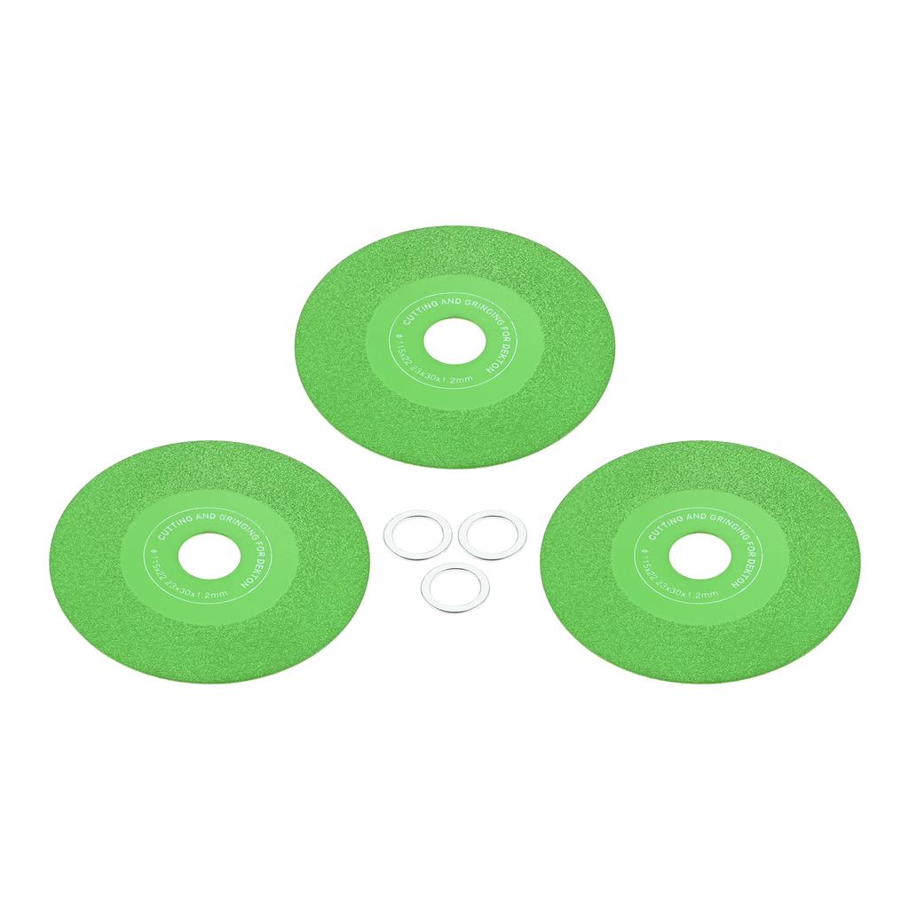 3pcs Rock Slab Diamond Grinding Discs 5" 115mm Diameter Ultra Thin 1.5mm Blade fit 4.5Inch Angle Grinder Cut Glass Jade Ceramics