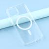 For iPhone 14/13 Magnetic Case 1.5mm Thickness TPU+PC Clear Phone Back Cover
