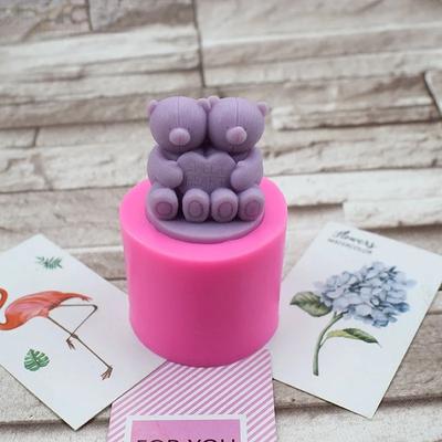 3D трехмерный медведь силиконовая форма для свечей форма для шоколада торт гипсовая форма для ароматерапии DIY маленькая силиконовая форма для животных