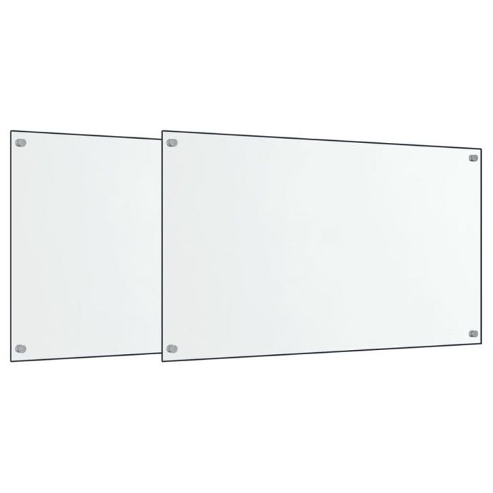 Kitchen Backsplashes 2 Pcs Transparent 70x60 Cm Tempered Glass