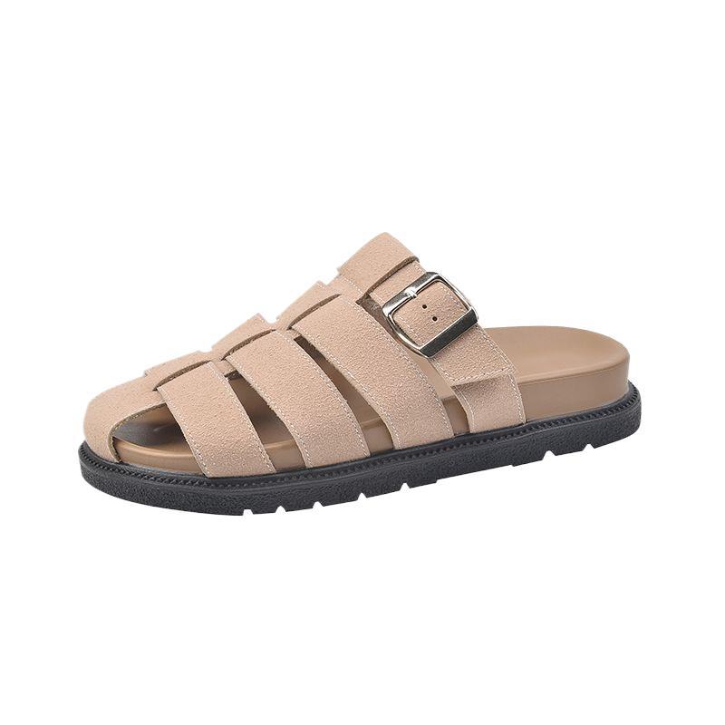 Баотоу шлепанцы женские летние 2025 новые сандалии на толстой подошве модные интернет-знаменитость ins тренд большой размер с одним ремешком