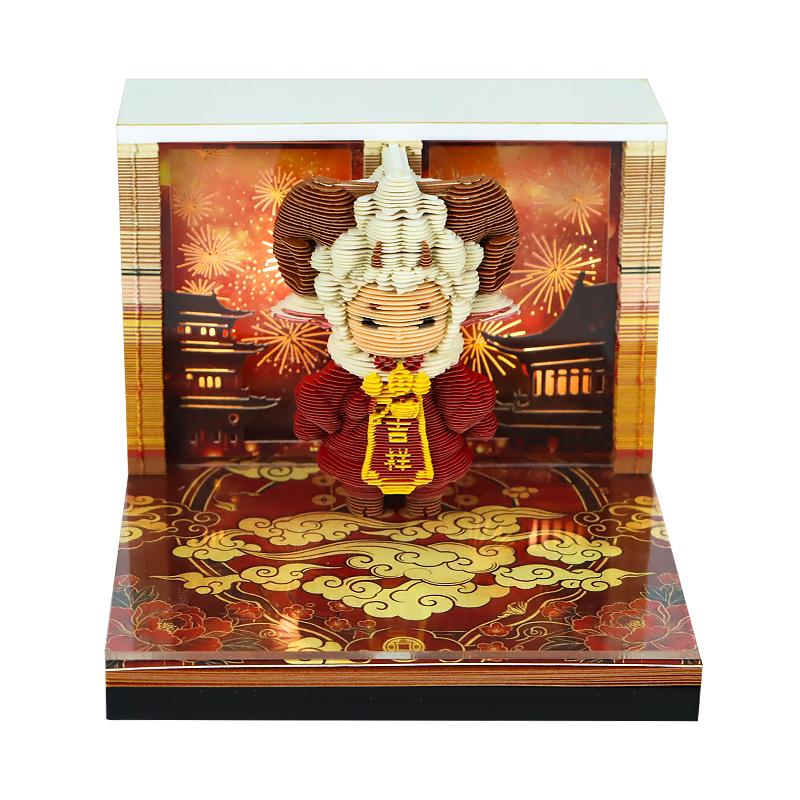 3D Memo Pad Calendar Fox Notepad Desk Decoration Paper Cut Bookmark Cute Animal Stationery Set Luxury Birthday Gift for Friends