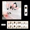 24PCS/SET Quick Nails Flower Diamond Manicure Long Ballet False Nails Waterproof Wearable Ready-made Nail Stickers