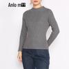 Anlom Women's Mulberry Silk Blend Long Sleeve Knit Top