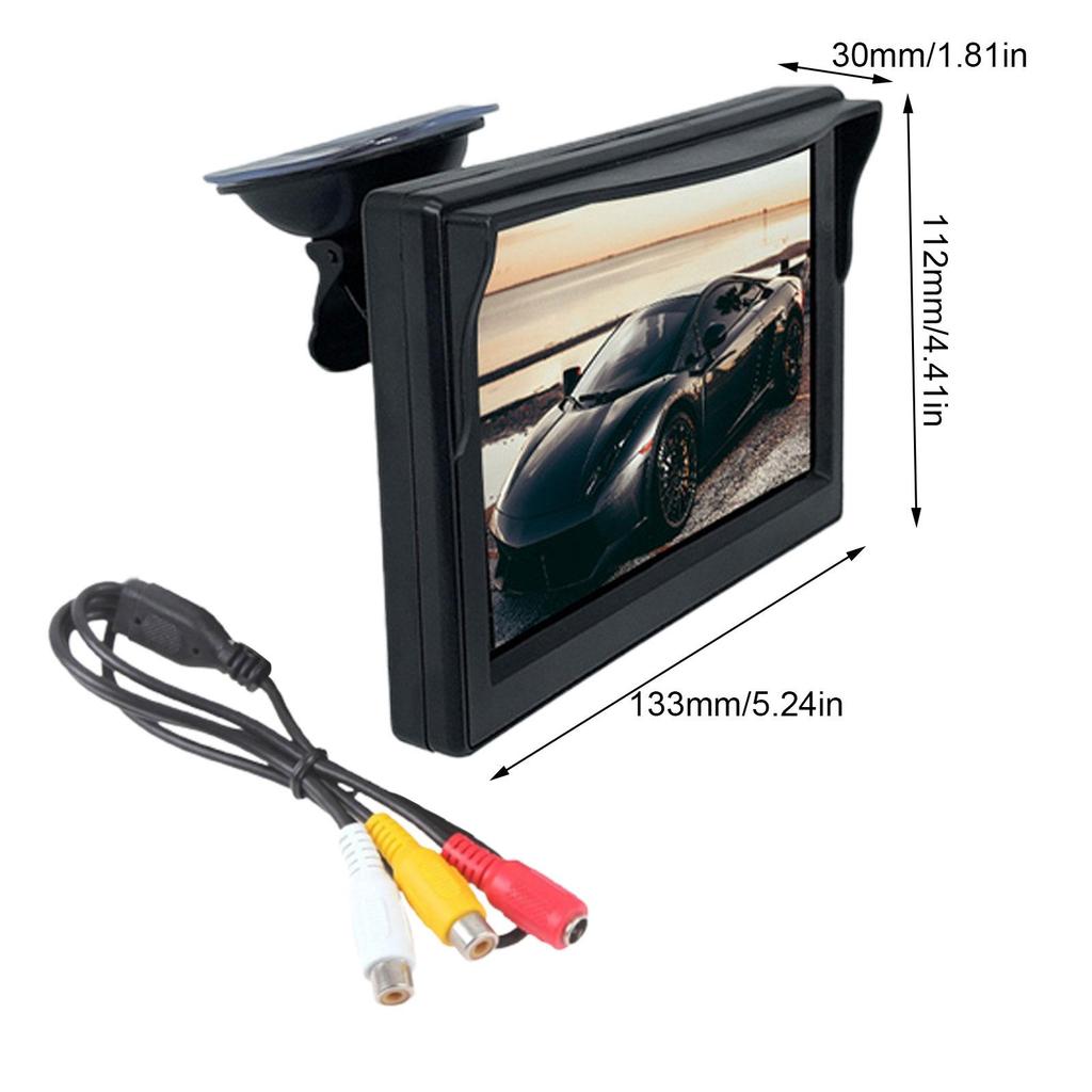 4.3Inch Car Monitor TFT LCD HD Digital 2 Way Video Input HD Digital For Parking Reverse Rear View Camera DVD VCD Car Accessories
