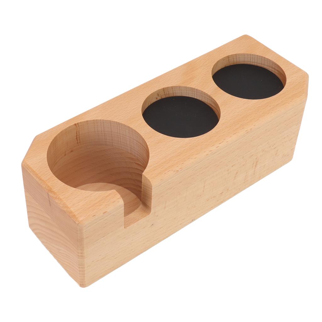 Подставка для тампона из бука с противоскользящей накладкой для кофейных принадлежностей L