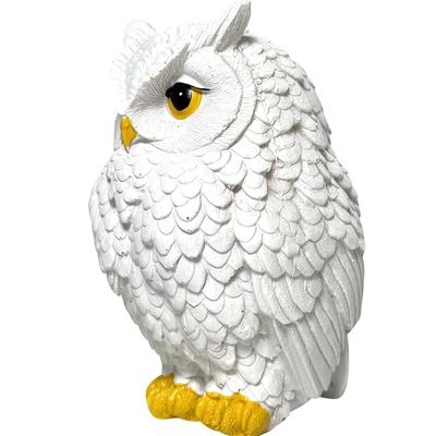 YUYAKESHI Фигурка Совы, Талисман, Предмет, Милая Мини-Сова, Белая, Смола, Декоративная, Мелкий Предмет, Амулет, Успокаивающая (15см)