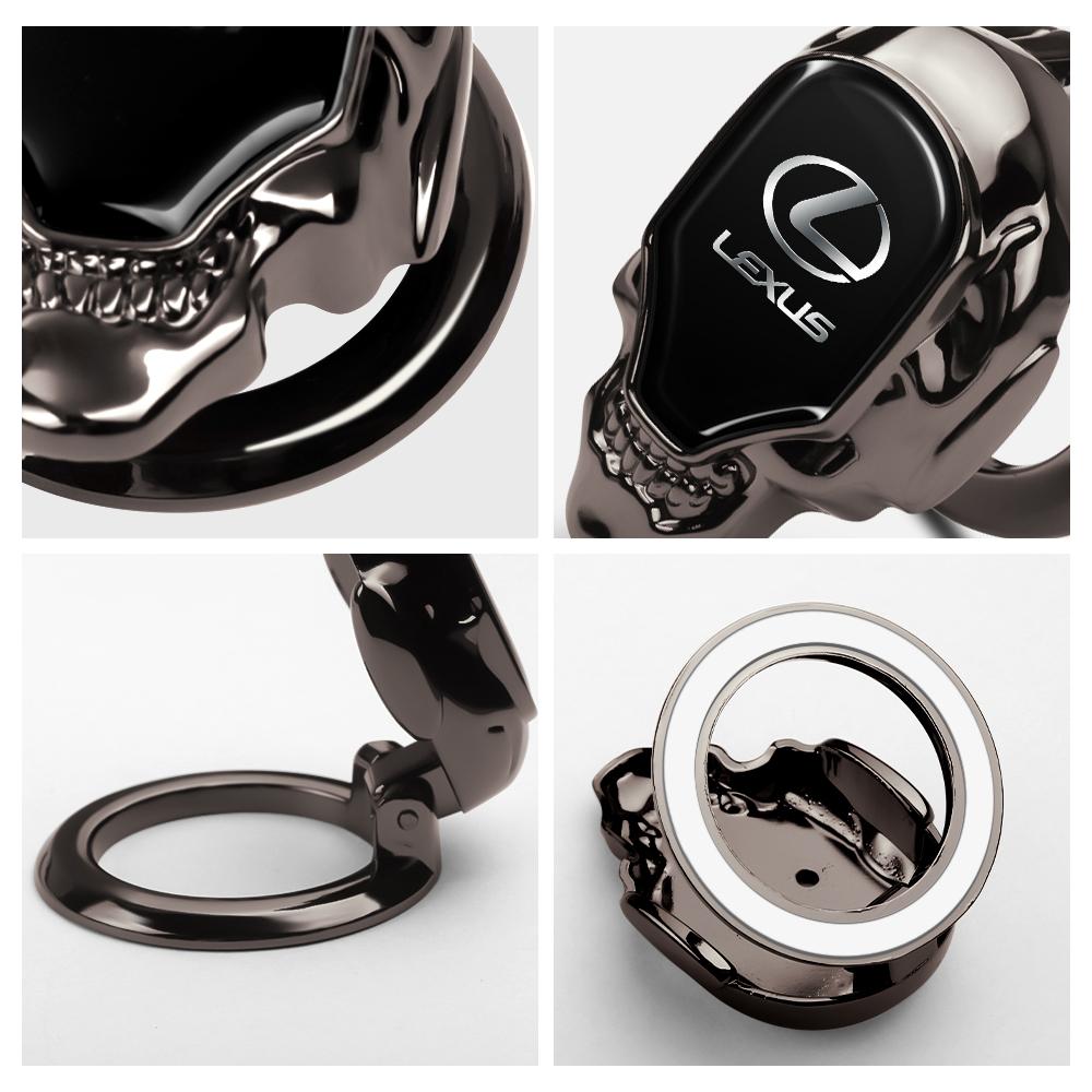 AJA1 Car Engine Start Cover Skull Logo Switch Button Protection Cover For Lexus CT200h NX300h RX300 RX330 EX300h F Sport IS RX450h
