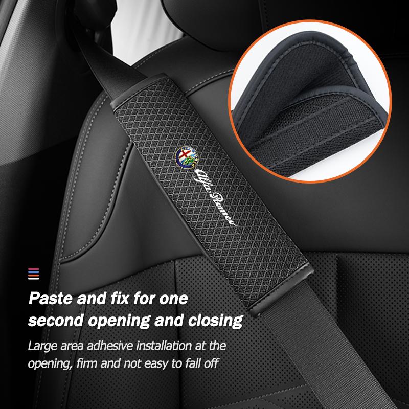 Car Seat Safety Belt Pad Ice Silk Shoulder Strap Shoulder Cover For Alfa Romeo Giulia 147 Mito 156 159 166 GT Stelvio Brera jkl123