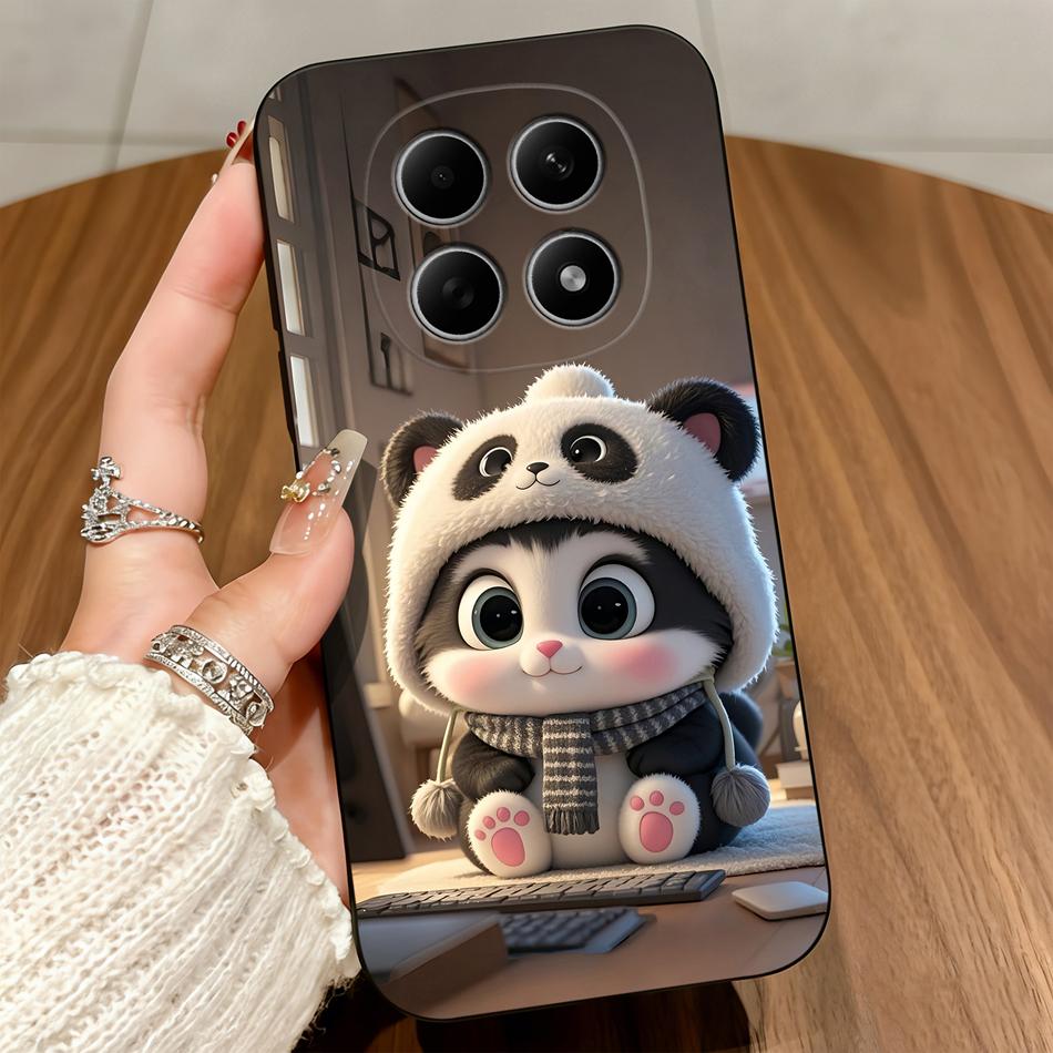 Милые кошки Чехол Для Poco M8 Pro 5G Чехол для телефона Мягкий Защитный Черный Funda Для Poco M 8 M8Pro Ультратонкий Прочный Задние крышки Capa