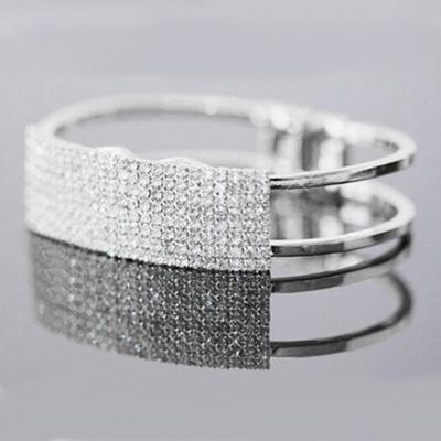 Новый элегантный женский браслет-браслет с кристаллами-манжетами Bling Lady Gift