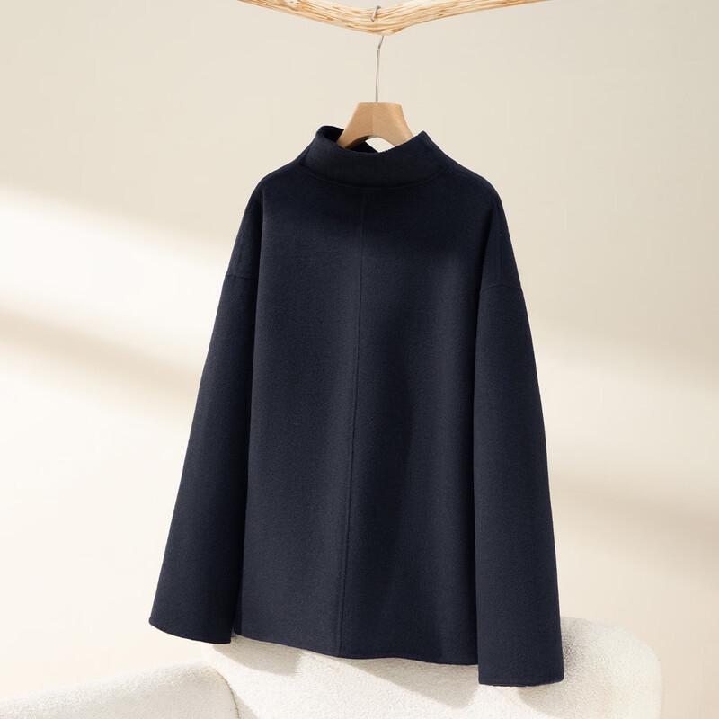 TUHUANG Women's Elegant Cashmere Blend Coat