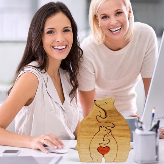 3/4/5/6 шт. деревянные медведи семейные головоломки с именем настраиваемые деревянные головоломки домашний декор развивающая игрушка подарок на день рождения