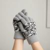 Touch Screen Warm Gloves Leopard Print Student Gloves Warm Skiing Gloves  Outdoor Cycling