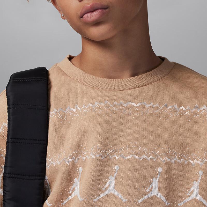 Jordan MJ Holiday Повседневный свитшот на флисовой подкладке с буквенно-цифровым принтом Детские топы Maize FV5658-200