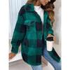 YYFS Женская мода, повседневные клетчатые принты, осенне-зимние куртки и пальто-поло с длинными рукавами и воротником