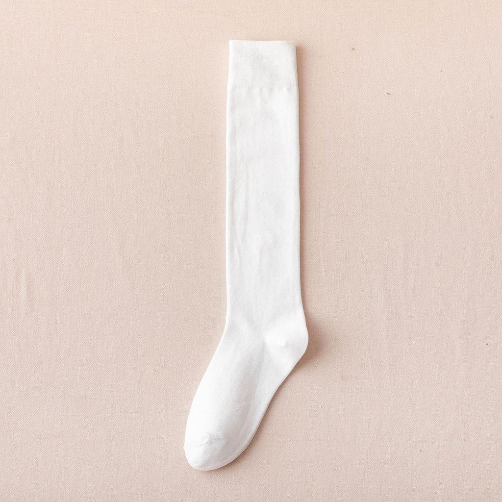 Женские гольфы до колена в корейском стиле, черно-белые, утягивающие, хлопковые