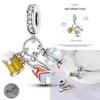 Copper Beer Festival Series Wine Glasses Charms Fit Original Bracelet For Women Birthday Fine Jewelry Gift