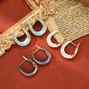 SUYU Women's Luxury Glazed Ear Buckles With Large Earrings Retro Earrings Fashionable And Luxury Small Circle Vintage Earrings