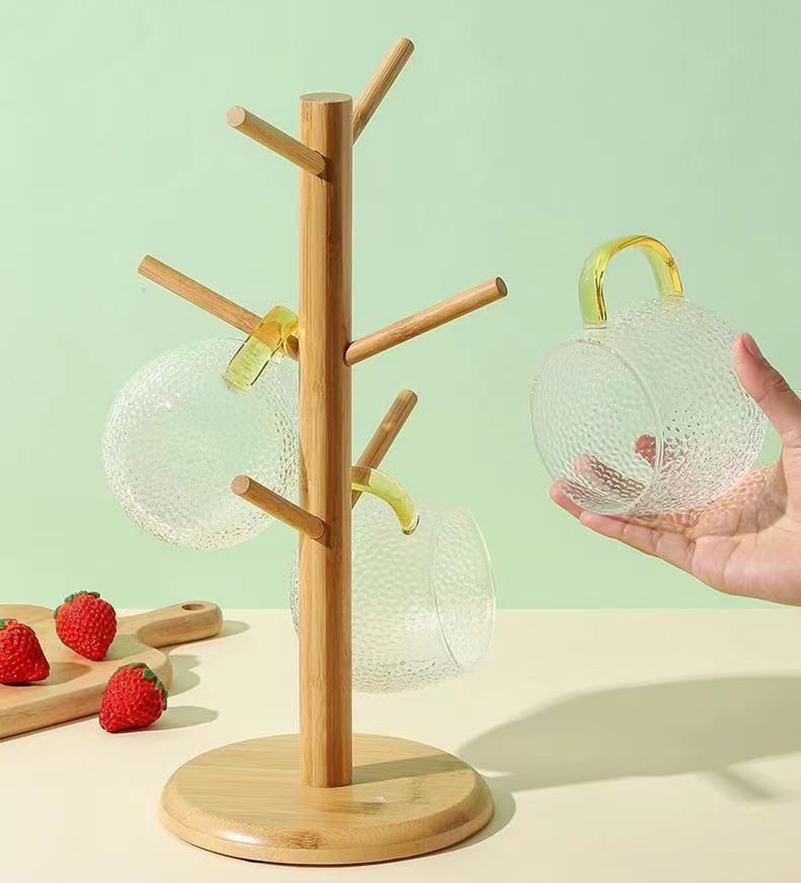 Набор в форме дерева, держатель для хранения кофейных чашек и чая, подставка для кружек, подвесная стойка для посуды, полка для напитков, 6 крючков, домашняя кухня1