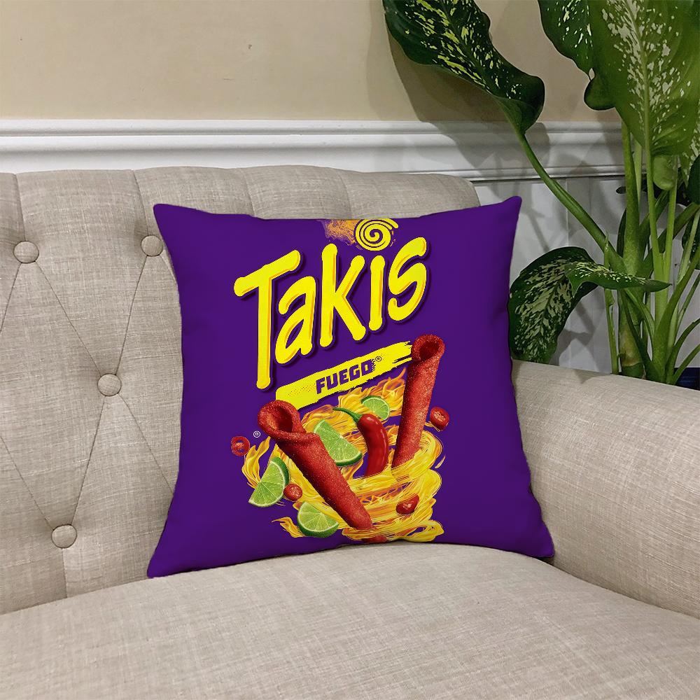 Чехол для подушки с рисунком чили T-Takis Chips Квадратный чехол для диванной подушки Повседневный удобный для кожи чехол для подушки