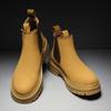 Мужские ботинки Chelsea Fashion Shoes Желтые мужские кожаные ботильоны Роскошные повседневные высокие мужские высококачественные классические туфли для инструментов