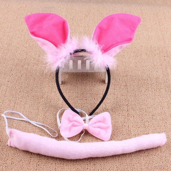 Костюм животного с ушками, повязкой на голову, хвостом, галстуком-бабочкой, набор для малышей и детей, регулируемый плюшевый костюм животного для Хэллоуина, косплей-представление