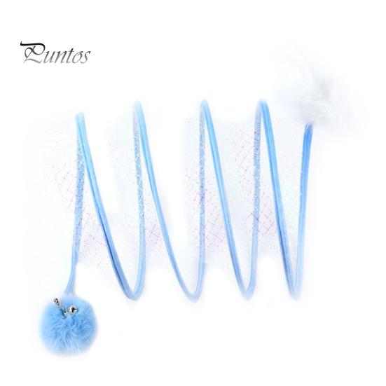 Мягкая интерактивная игрушка с перьями, складной туннель для котенка, туннель для котенка, трубка для кошек, игрушка для домашних животных