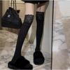 Socks Women Autumn/Winter Thigh High Lace Cute Lolita Warm Stockings Black White Long Leg Socks for Girl Boot Accessories