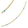 [R5718] - Gold Plated 'Boho' Turquoise Gold Chain Necklace - 45 Cm 2 Mm