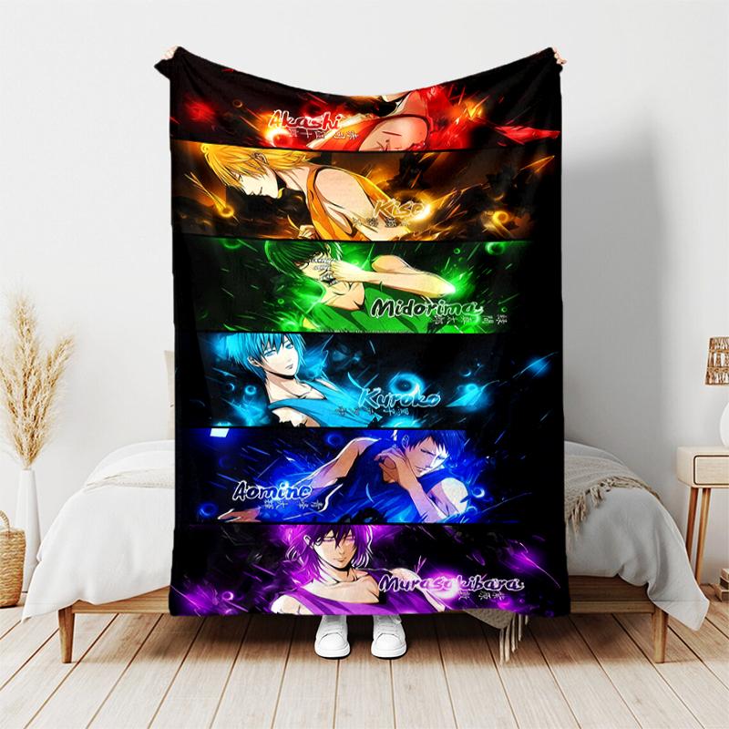 1pc Blanket Kuroko's Basketball3 Print Design, Lightweight Blanket for Sofa, Bed- Soft &Warm, Gift for All Seasons like Christmas, Halloween