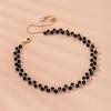 Black Zircon Necklace For Women Clavicle Chain Retro Elegant Trendy Jewelry
