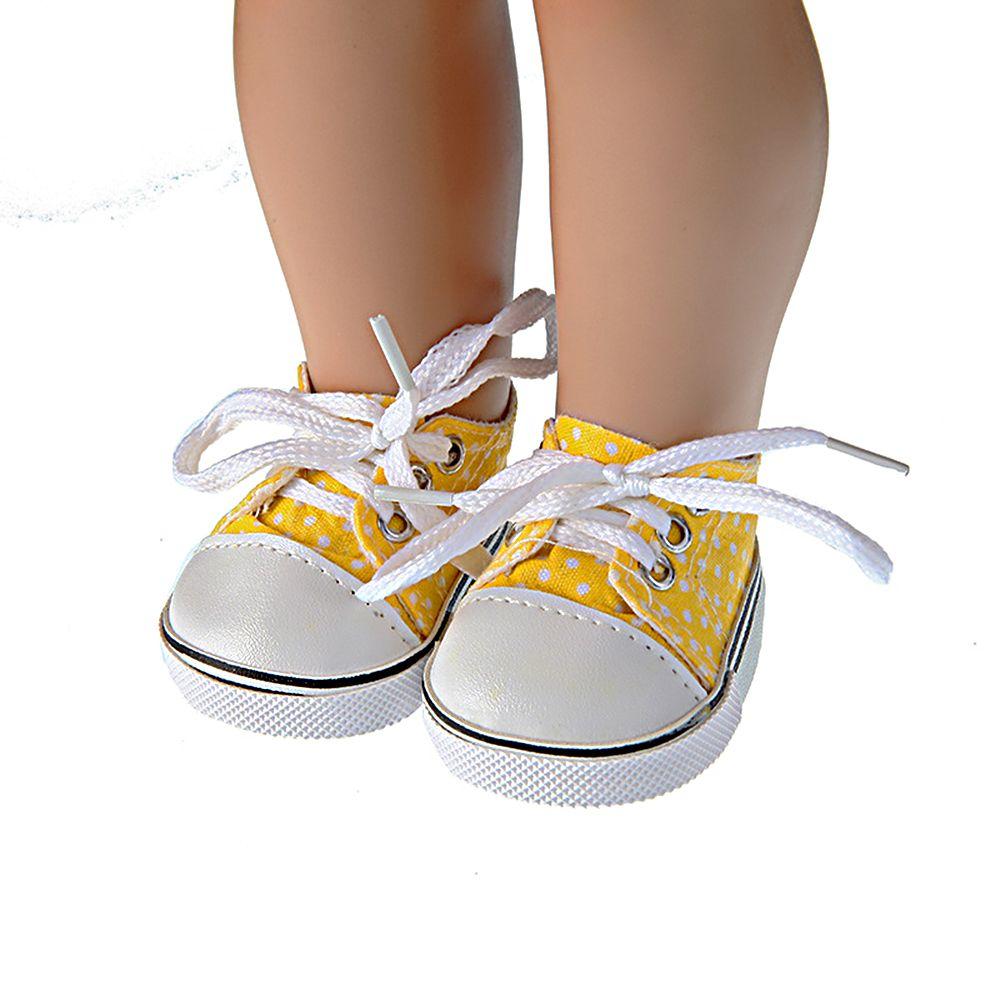 7cm Handmade Birthday Gifts 18 Inches Doll Wave point Shoes Doll Accessories Canvas Shoes Doll Shoes