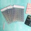 20 Pieces 10.6 X 7 Inch Holographic Bubble Mailers Metallic Poly Mailers Padded Envelopes Self Sealing Cushion Envelope (Silver)