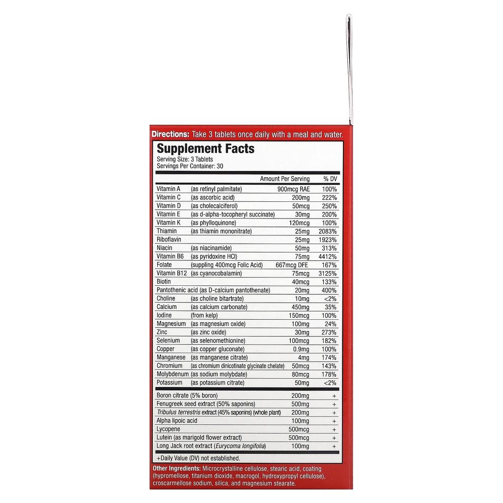 Vitamin T, Testosterone Boosting Multivitamin for Men, 90 Tablets