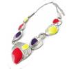 [I5315] - Designer Necklace 'Coloring' Red Purple Yellow