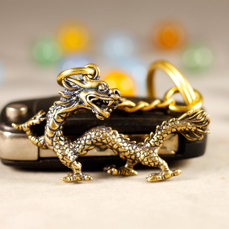 Китайский Зверь Статуя Дракона Бронзовая Статуэтка Украшения Античная Медь Мифическое Животное Миниатюрное Украшение Дома Коллекция Ремесел