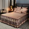 Luxury European Style Bedspread Lace Bed Skirt Solid Color Embroidery Thickened Protective Cover Queen King Size Bed Sheet Set