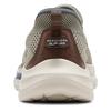 Skechers Слипоны Удобная обувь для ходьбы Легко надевать и снимать Легкие Дышащие Низкие Повседневная обувь Мужские кроссовки Серый Коричневый 211085-TPE