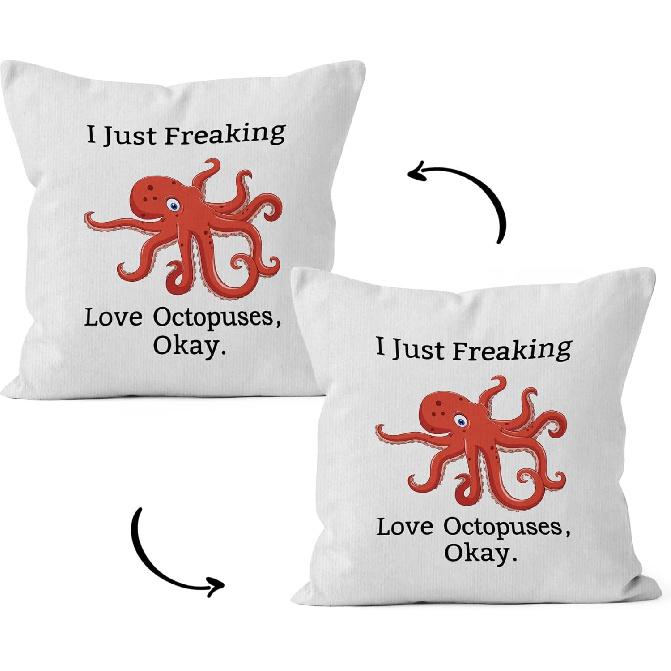HIWX Dinosaur Pillow Covers 18x18 Double-Sided, Dinosaur Lovers Gifts for Kids Boys Girls Women Men, I Just Freaking Love Dinosaurs Okay Decorative