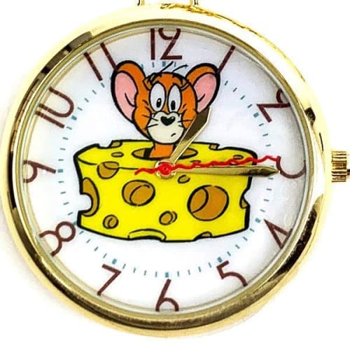 Fieldwork Tom and Jerry Pocket Watch with Bag Charm, TAJ003-2, Women's, Gold