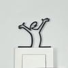 Minimalist La Linea Wall Decor - Abstract Line Art Decoration, Modern Metal Poster For Living Room