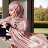 Women's Summer Bright Silk Satin Scarf - Lightweight, Wrinkle-Free, Solid Color Shawl & Headscarf